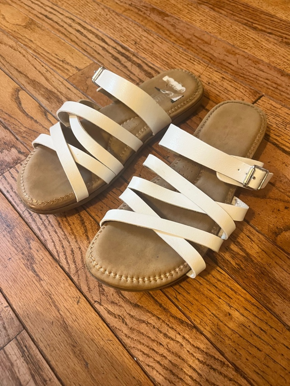Cliffs by White Mountain White Strappy Slide Sandals for Women